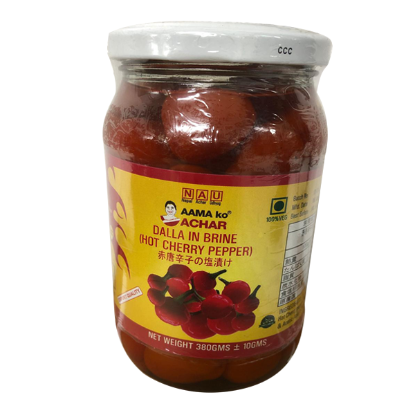 Pickle Dalla In Brine, Hot Cherry Pepper AAMA 380GM